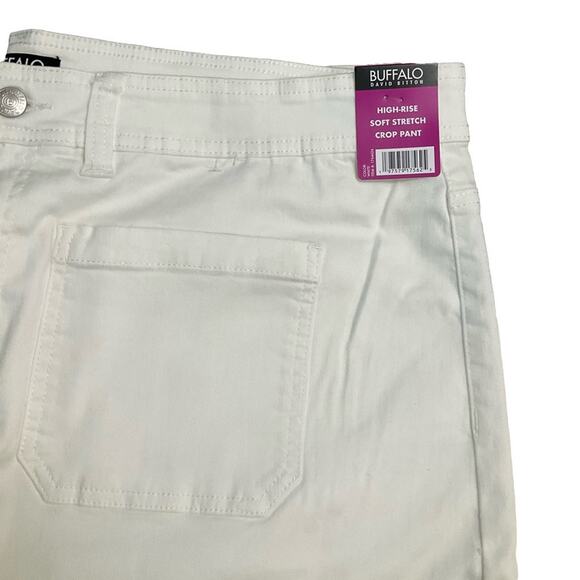 Buffalo David Britton Women's Wide Leg Crop Stretch White Pant Size 22 NWT - Picture 5 of 9